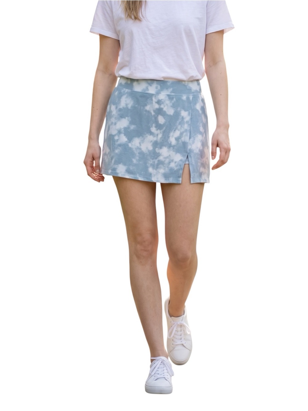 wonder nation Teal Blue Cloud Tie-Dye Skort